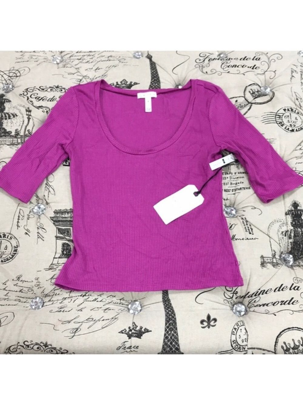 Leith Scooped Neck Ribbed Tee - Picture 3 of 3